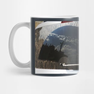 City reflection on glass Mug